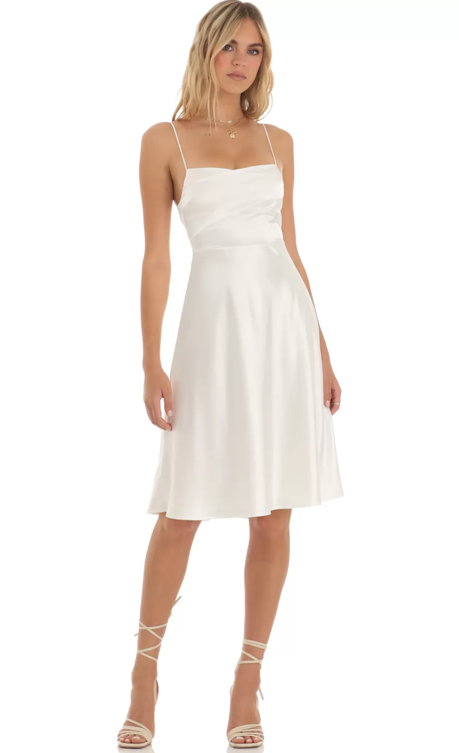 Midi Dress In White^LUCY IN THE SKY Flash Sale