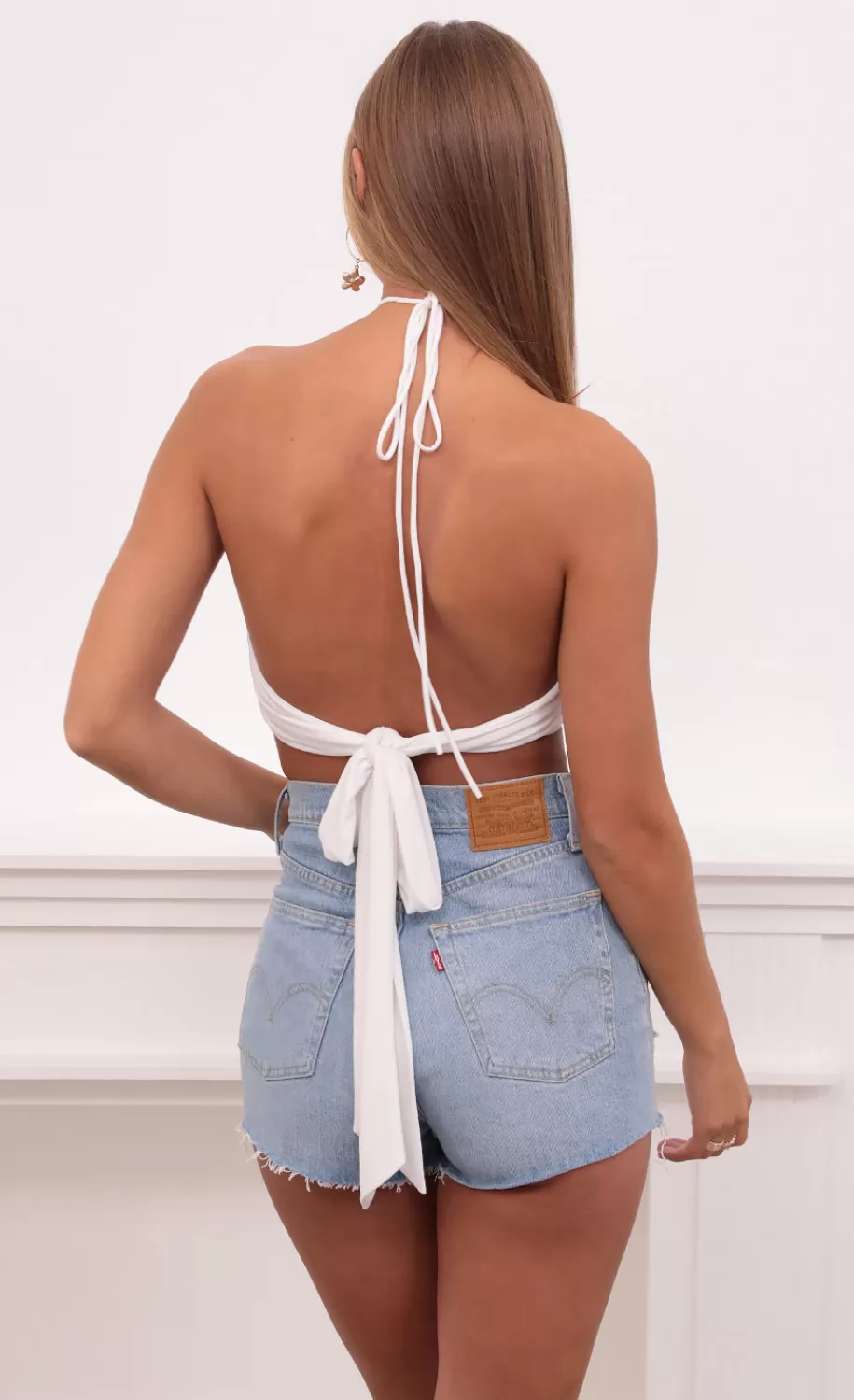 Multi Colored Sequin Mesh Top In White^LUCY IN THE SKY Shop