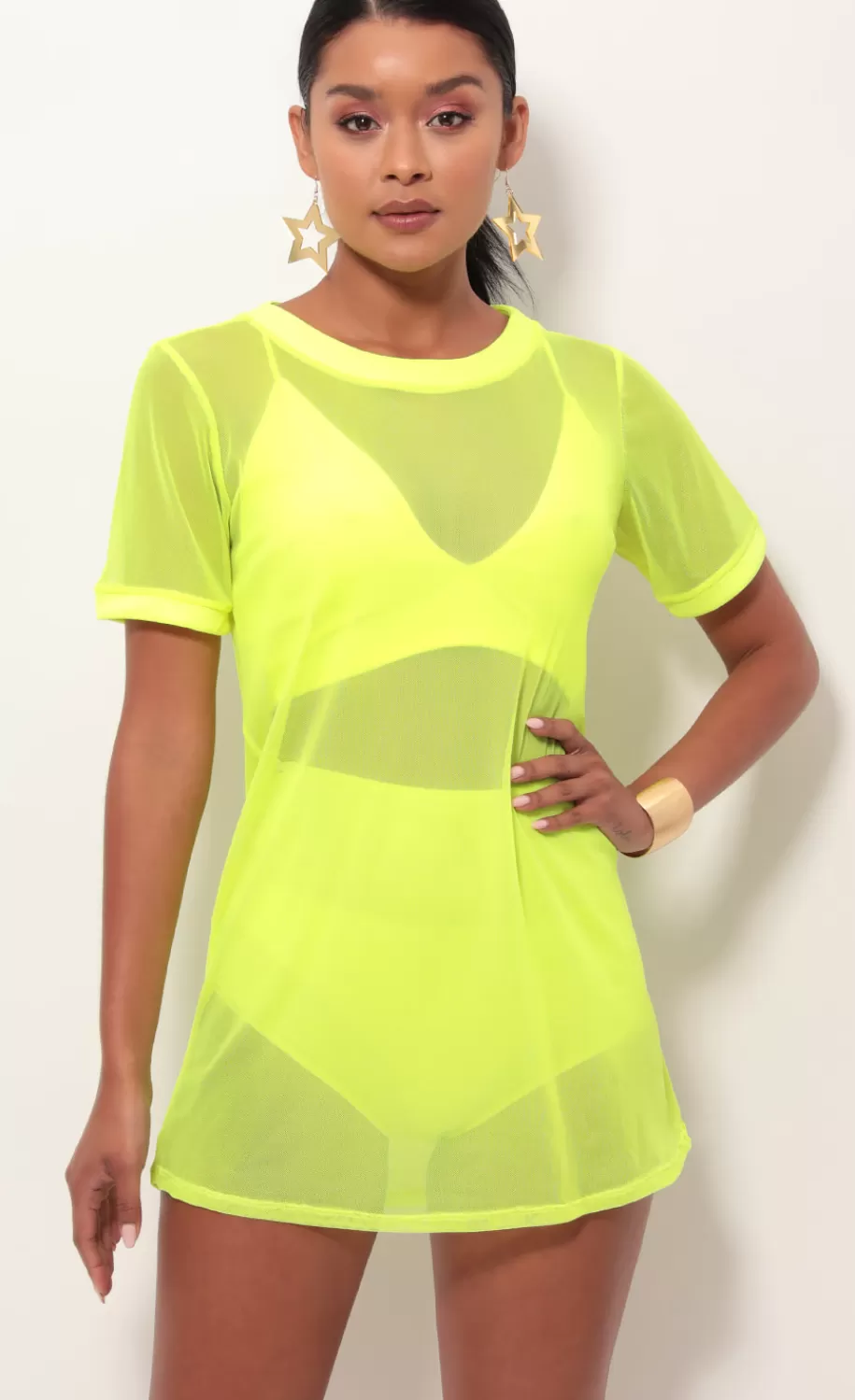 Neon Yellow Edge Three Piece Set^LUCY IN THE SKY Shop