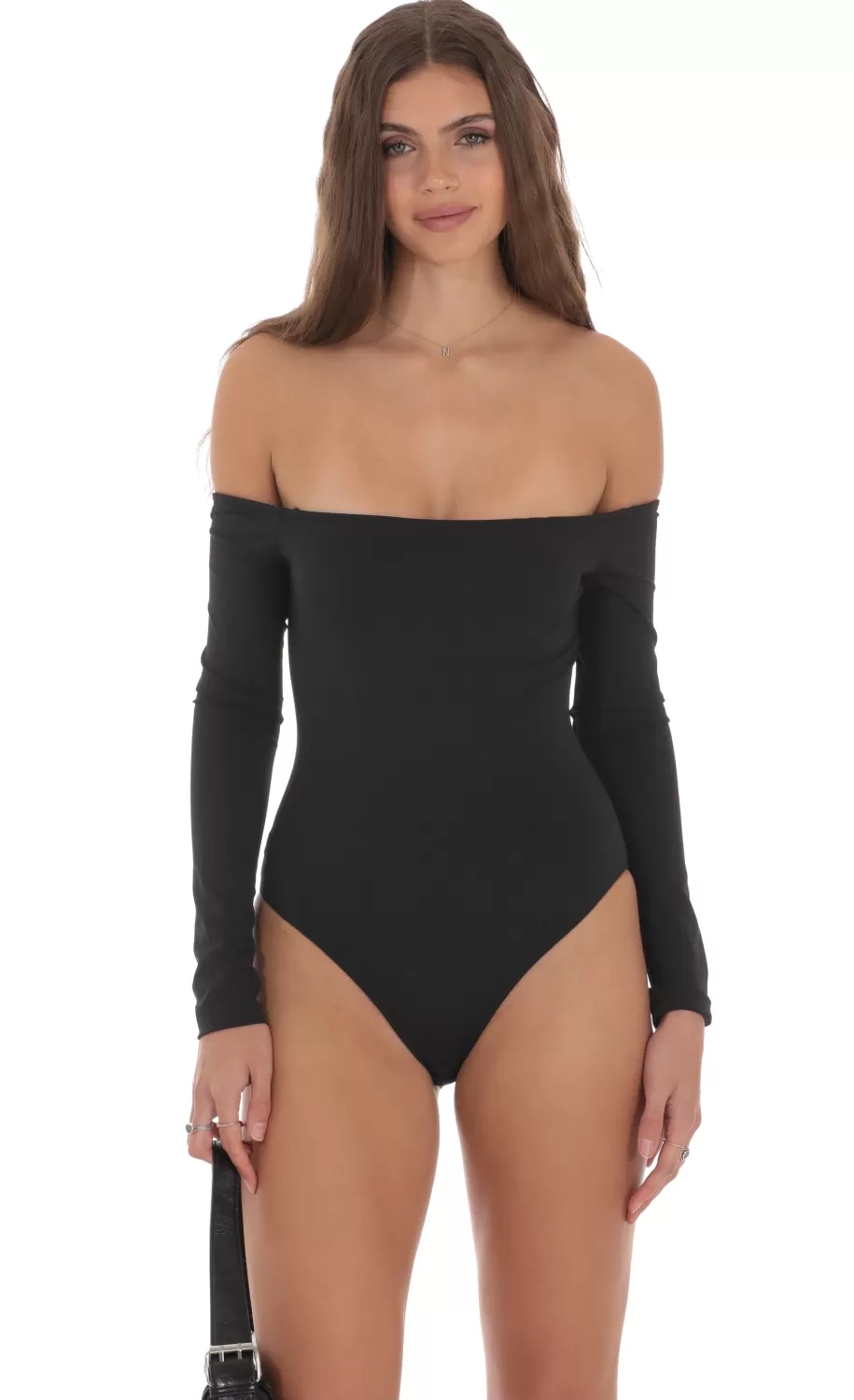 Off Shoulder Bodysuit In Black^LUCY IN THE SKY Fashion