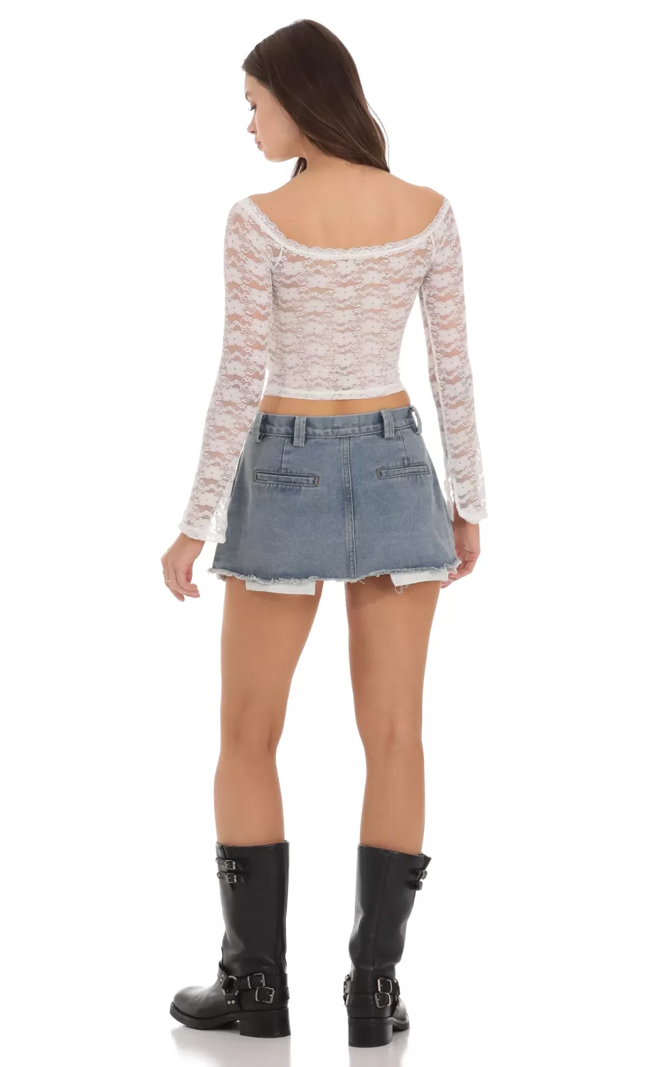 Off Shoulder Lace Top In White^LUCY IN THE SKY Store