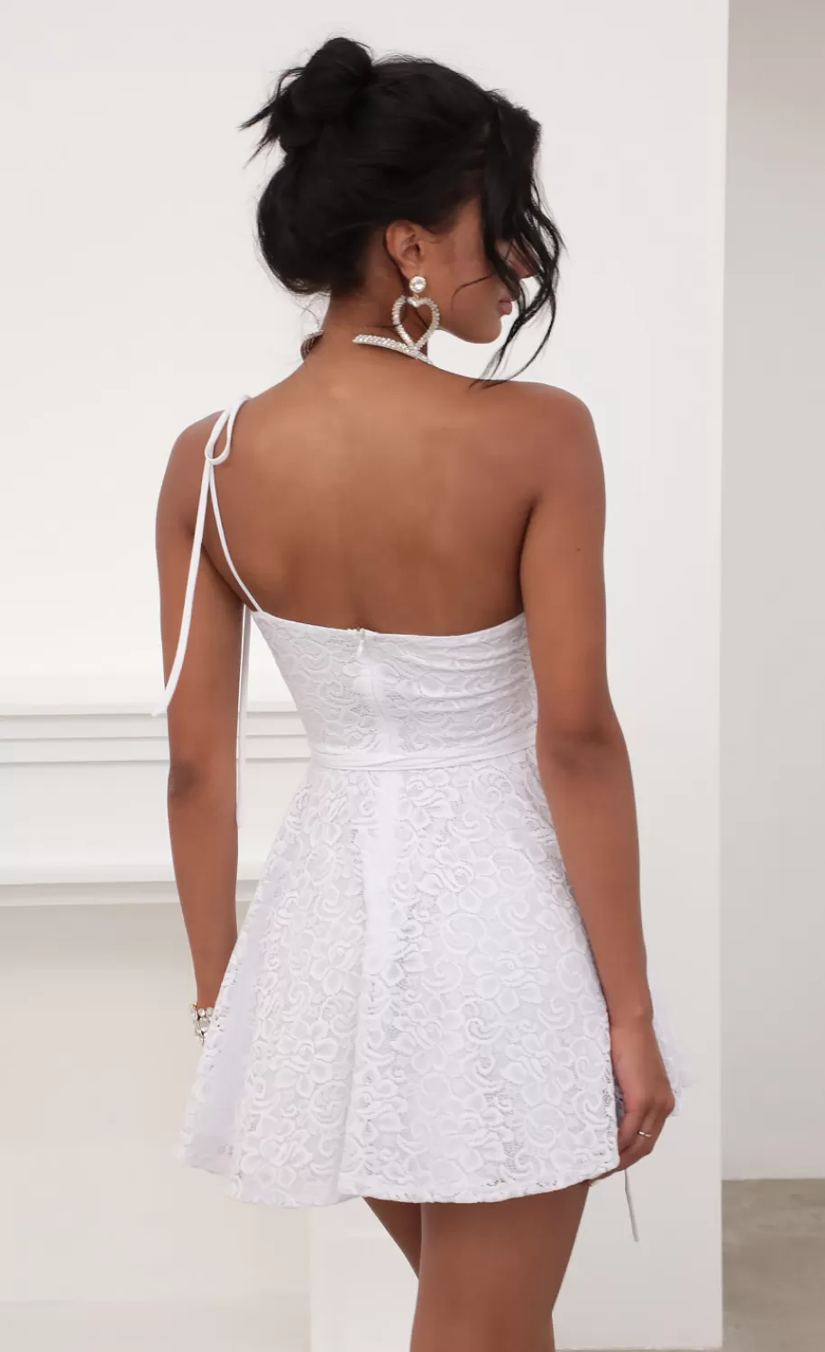 One Shoulder Lace A-line Dress^LUCY IN THE SKY Best Sale