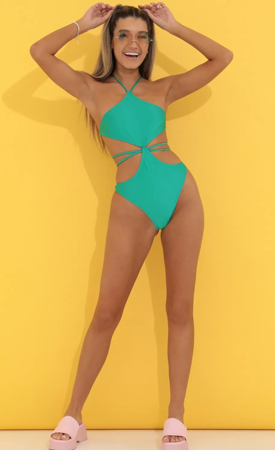 One-Piece Swimsuit In Green^LUCY IN THE SKY Fashion