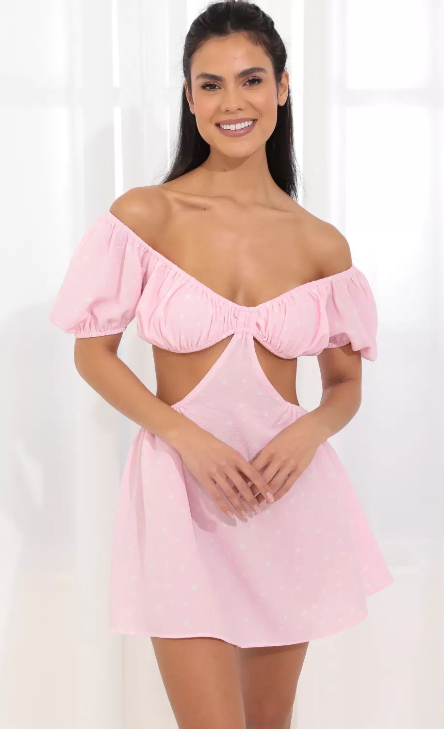 Open Back Dress In Pink^LUCY IN THE SKY New