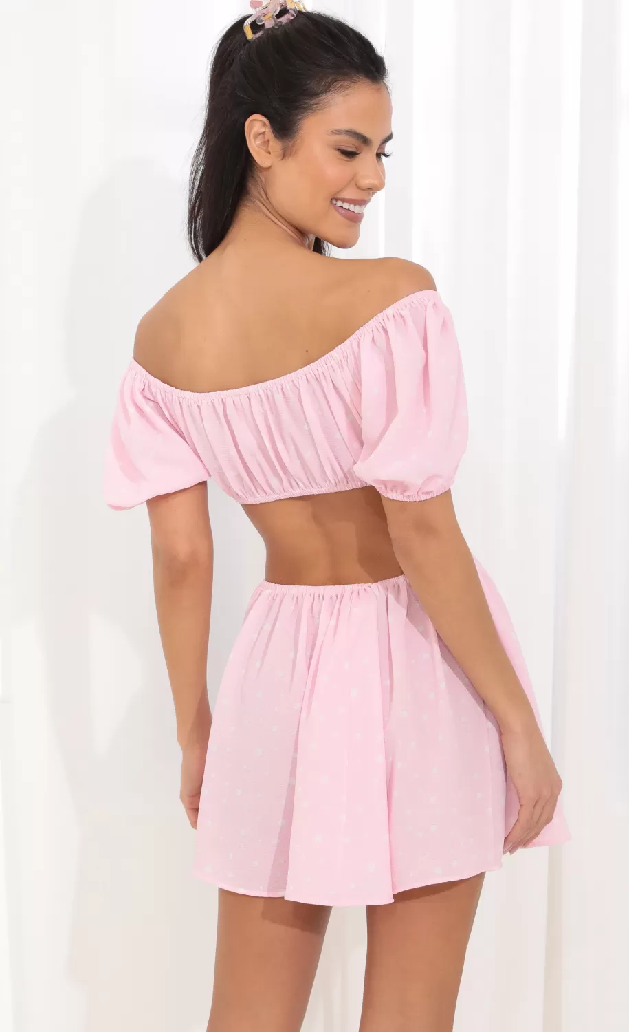 Open Back Dress In Pink^LUCY IN THE SKY New