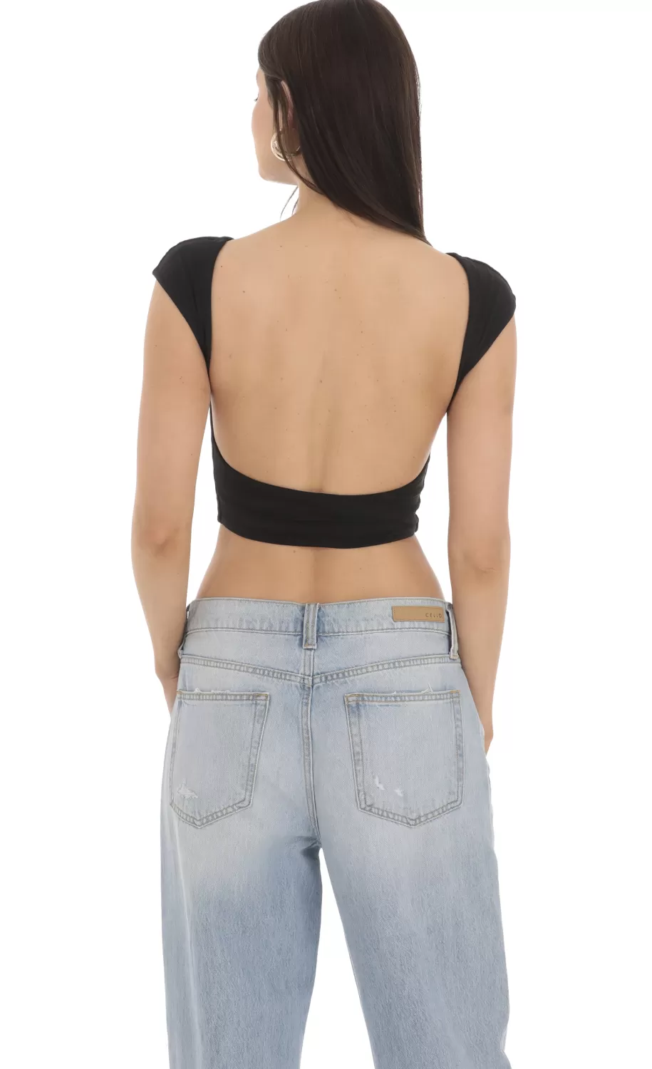 Open Back Top In Black^LUCY IN THE SKY Store