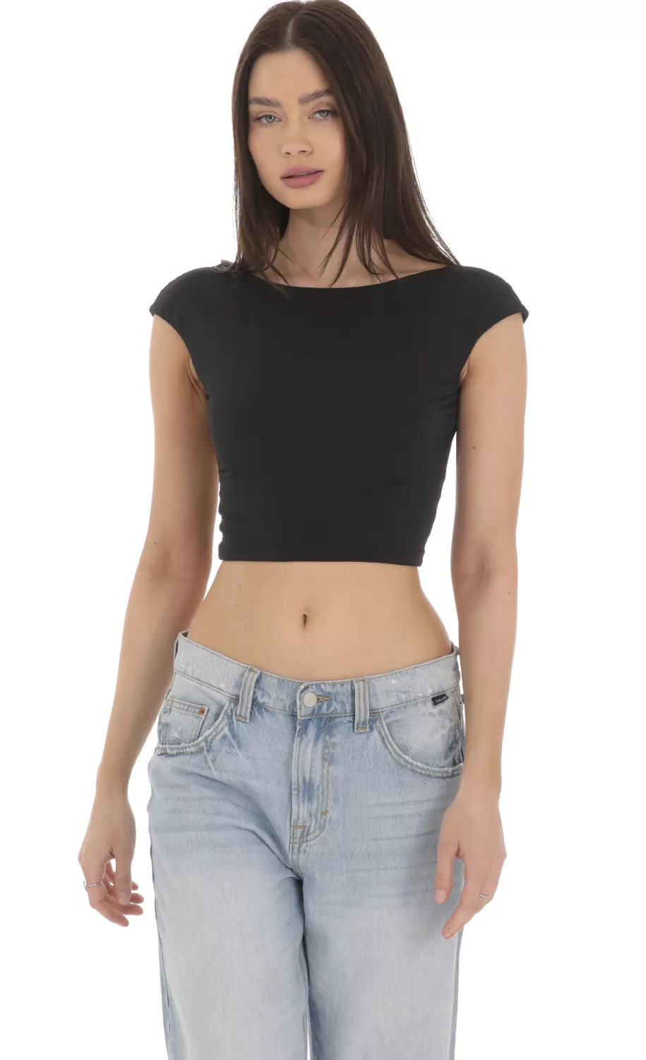 Open Back Top In Black^LUCY IN THE SKY Store