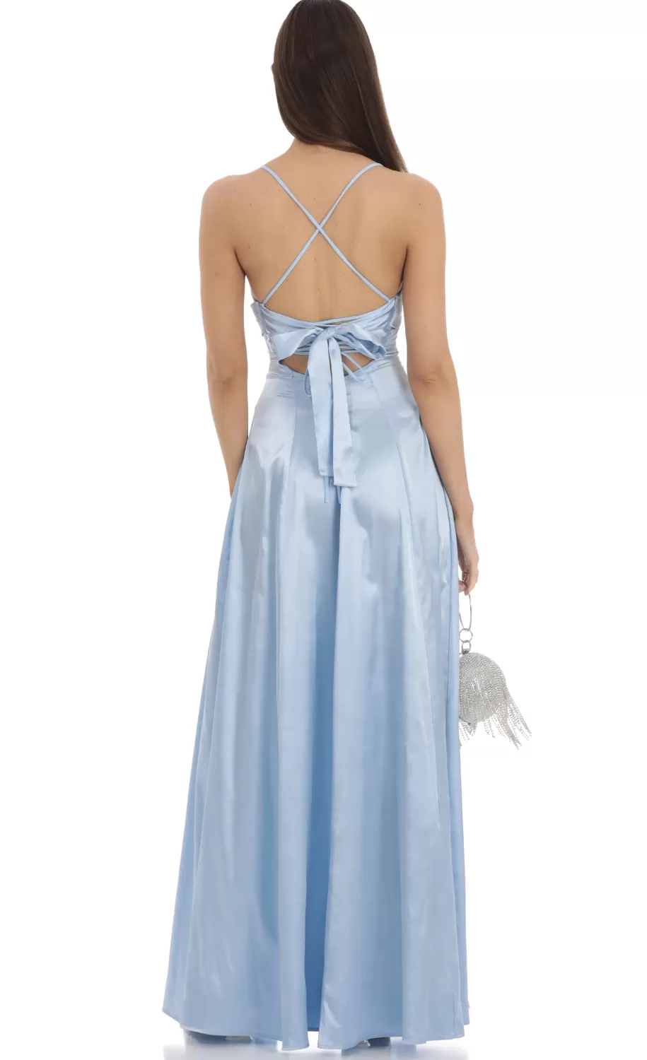 Pleated Maxi Dress In Light Blue^LUCY IN THE SKY Hot