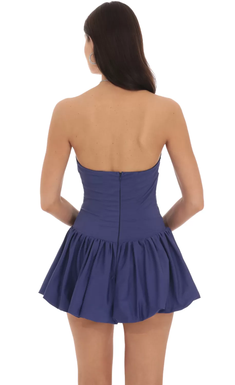 Pointed Corset Bubble Dress In Navy^LUCY IN THE SKY Shop