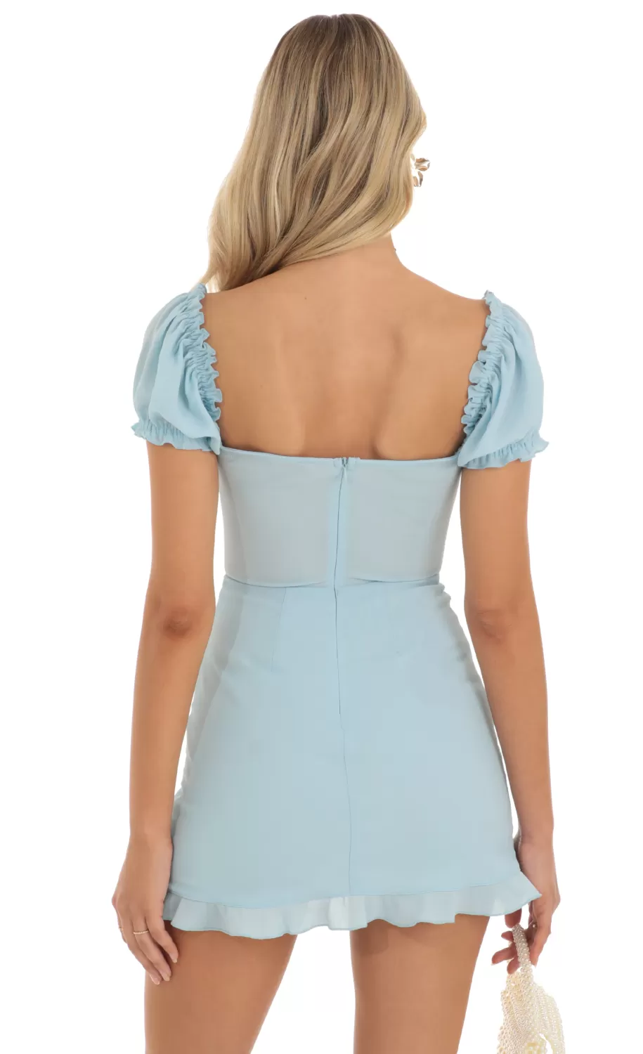 Puff Sleeve Mini Dress In Blue^LUCY IN THE SKY Store