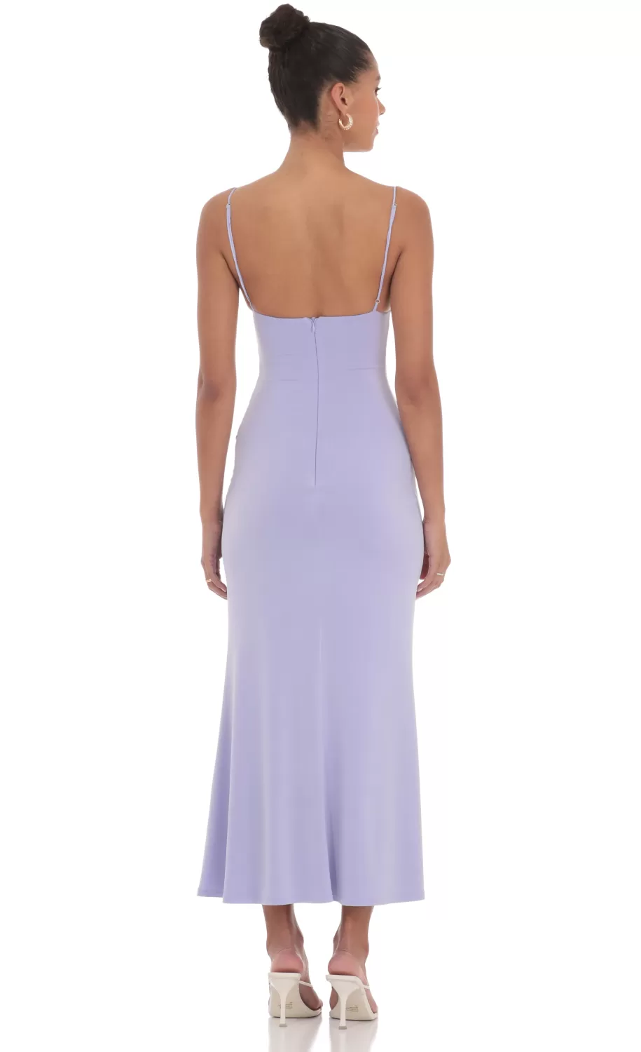 Ruched Cowl Neck Maxi Dress In Periwinkle^LUCY IN THE SKY Cheap