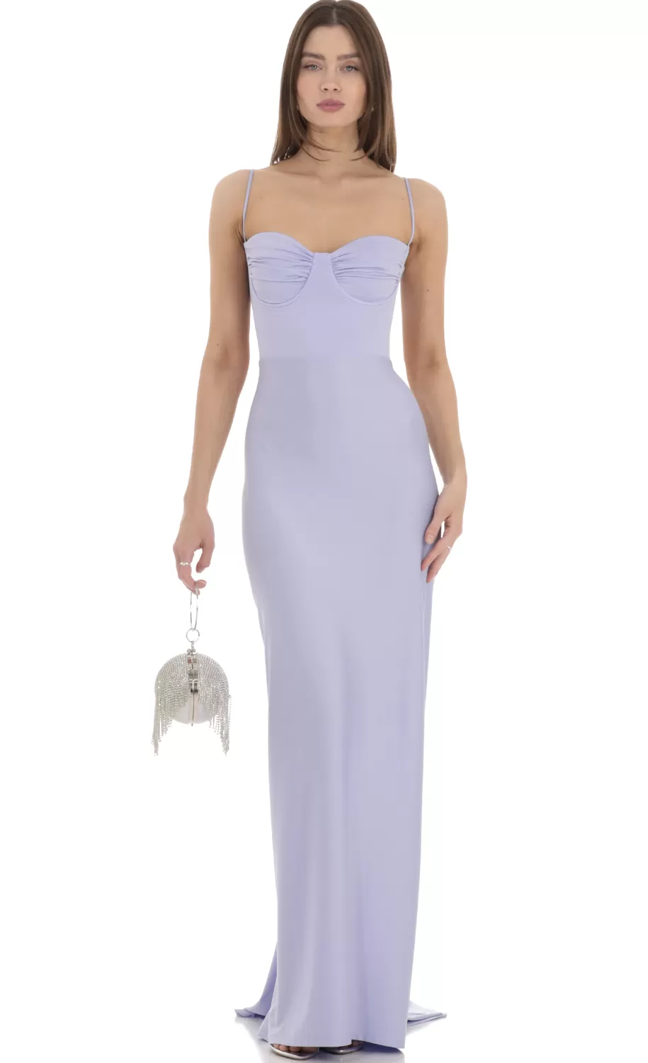 Ruched Maxi Dress In Blue^LUCY IN THE SKY Discount