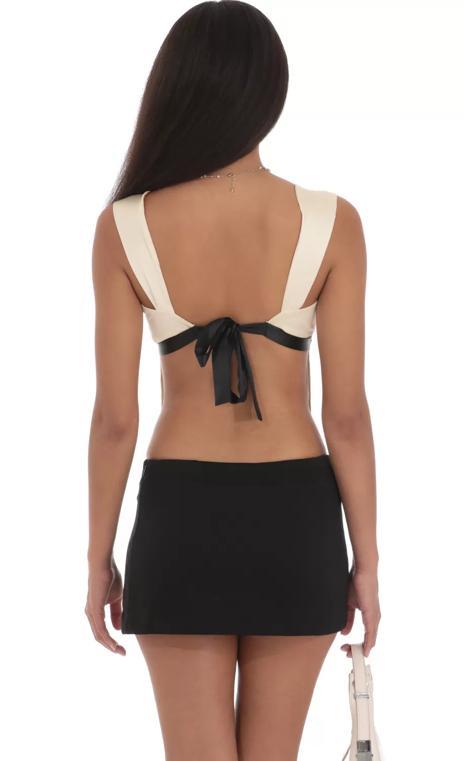 Satin Bow Top In Cream^LUCY IN THE SKY Discount