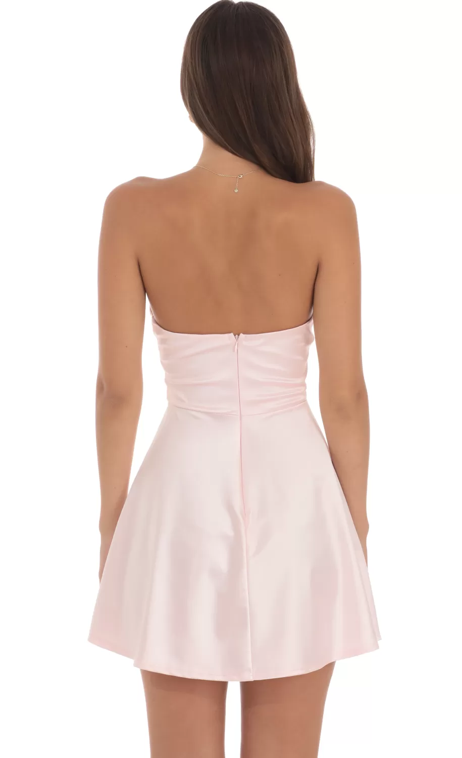 Satin Double Bow Cutout Dress In Pink^LUCY IN THE SKY Outlet