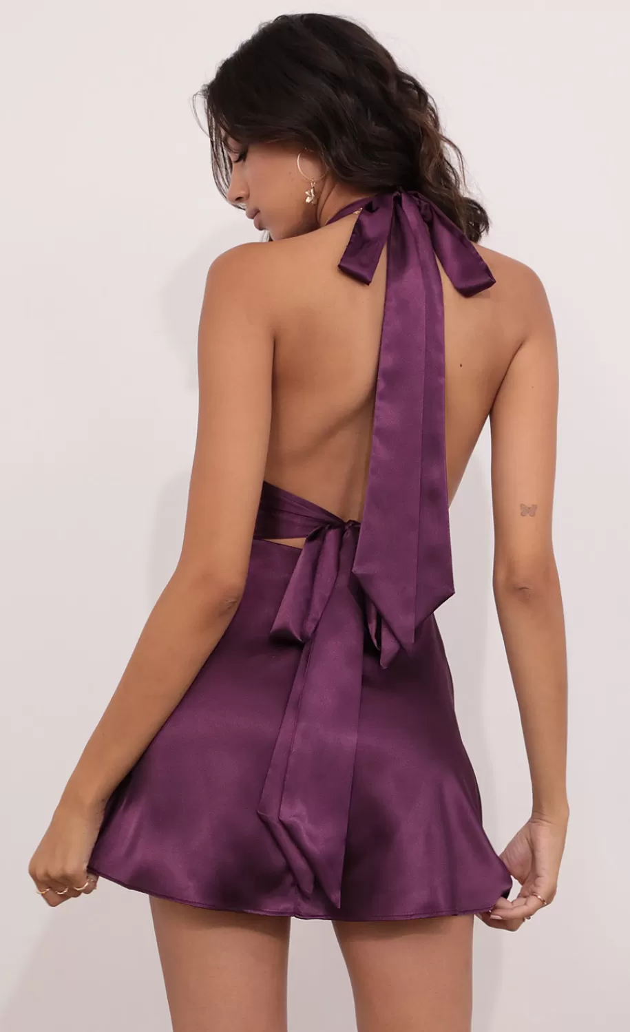 Satin Dress In Purple^LUCY IN THE SKY Best