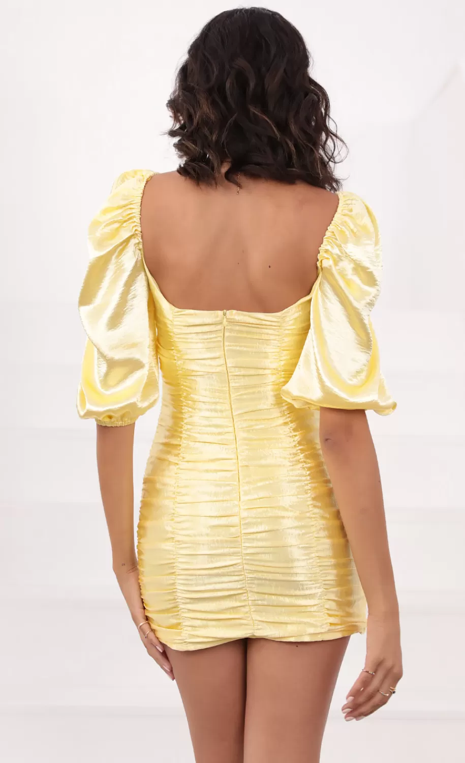 Satin Dress In Yellow^LUCY IN THE SKY Best