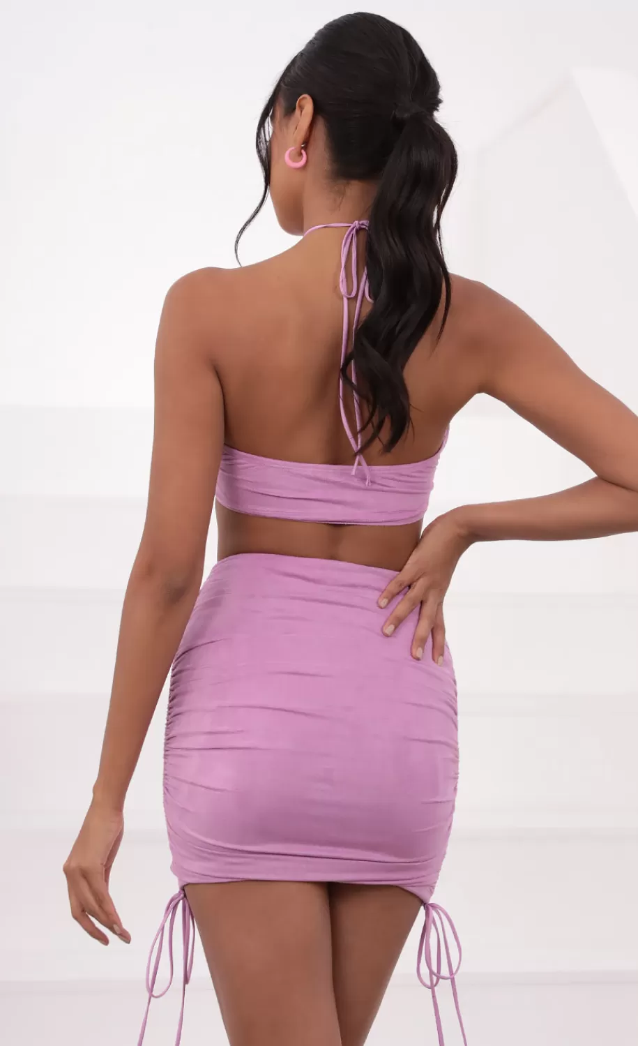 Scrunch Two Piece Set In Lilac^LUCY IN THE SKY Shop