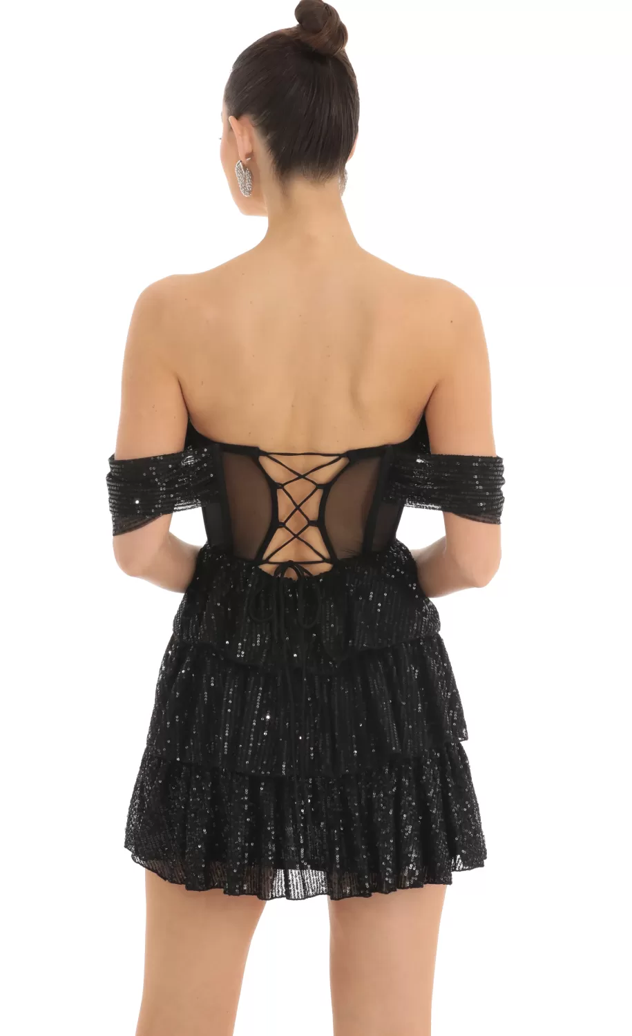 Sequin Corset Dress In Black^LUCY IN THE SKY Best Sale