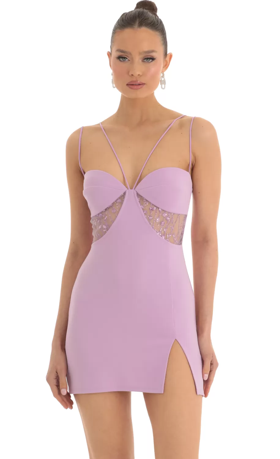 Sequin Cutout Dress In Purple^LUCY IN THE SKY Discount