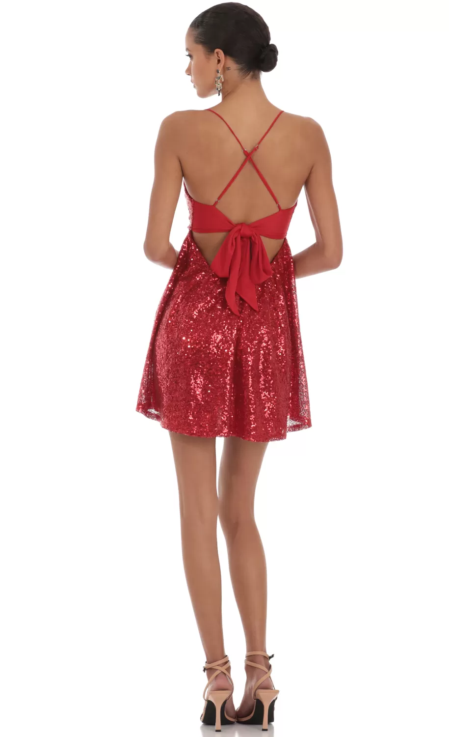 Sequin Dress In Red^LUCY IN THE SKY Sale