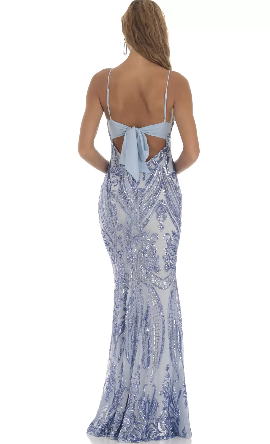 Sequin Mermaid Dress In Blue^LUCY IN THE SKY Flash Sale