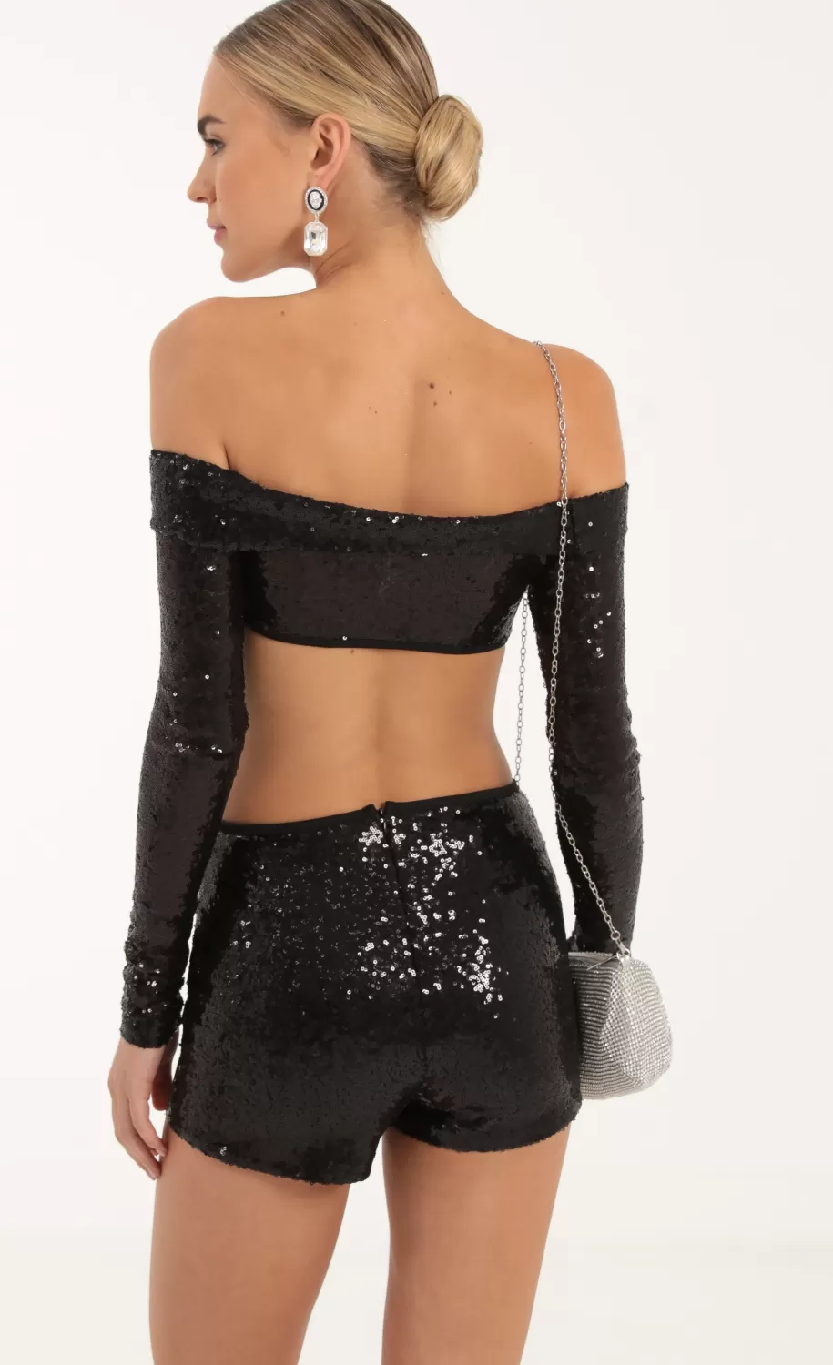 Sequin Two Piece Set In Black^LUCY IN THE SKY Fashion