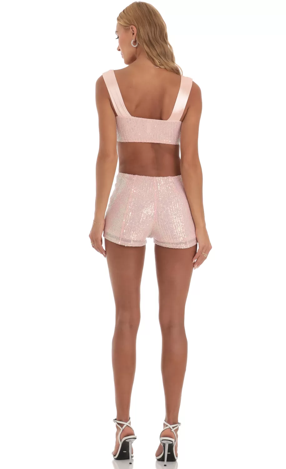 Sequin Two Piece Set In Pink^LUCY IN THE SKY Sale