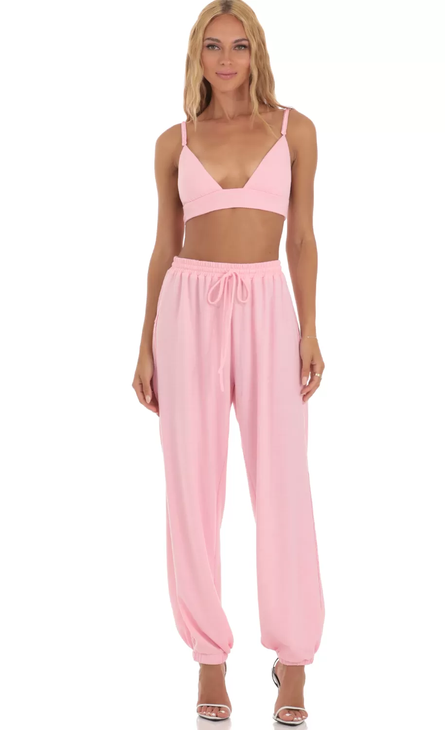 Sequin Two Piece Set In Pink^LUCY IN THE SKY Hot