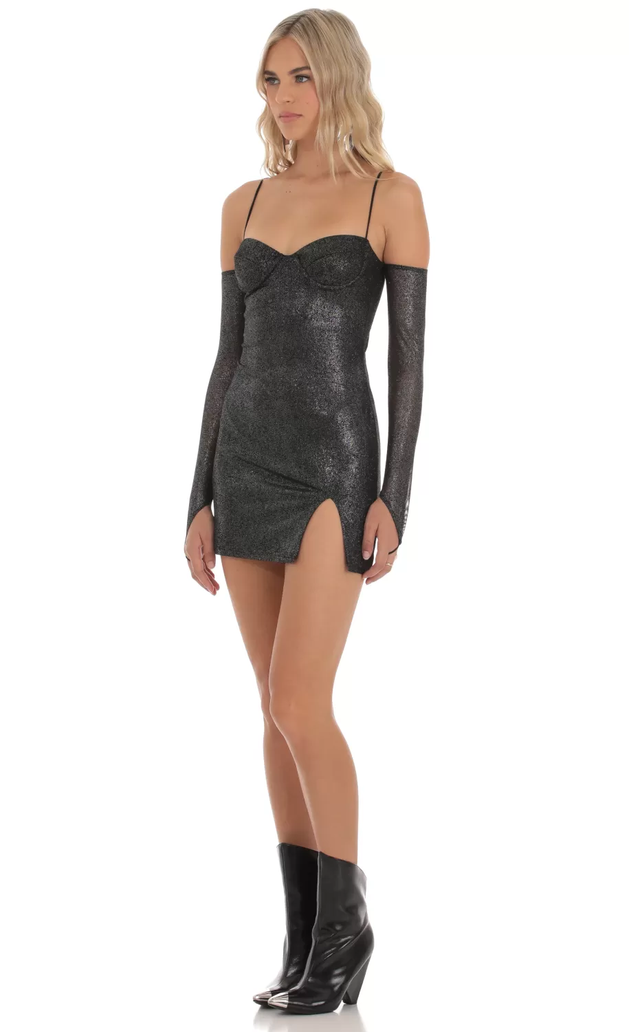 Shimmer Bodycon Dress In Black^LUCY IN THE SKY Store