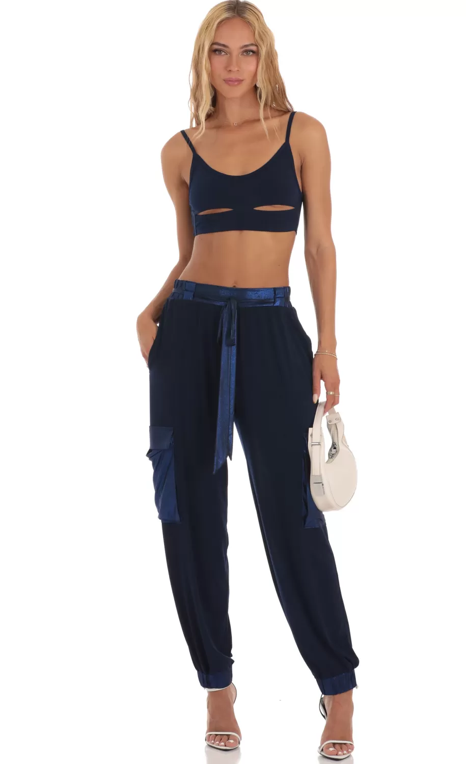 Shimmer Two Piece Set In Navy^LUCY IN THE SKY Store