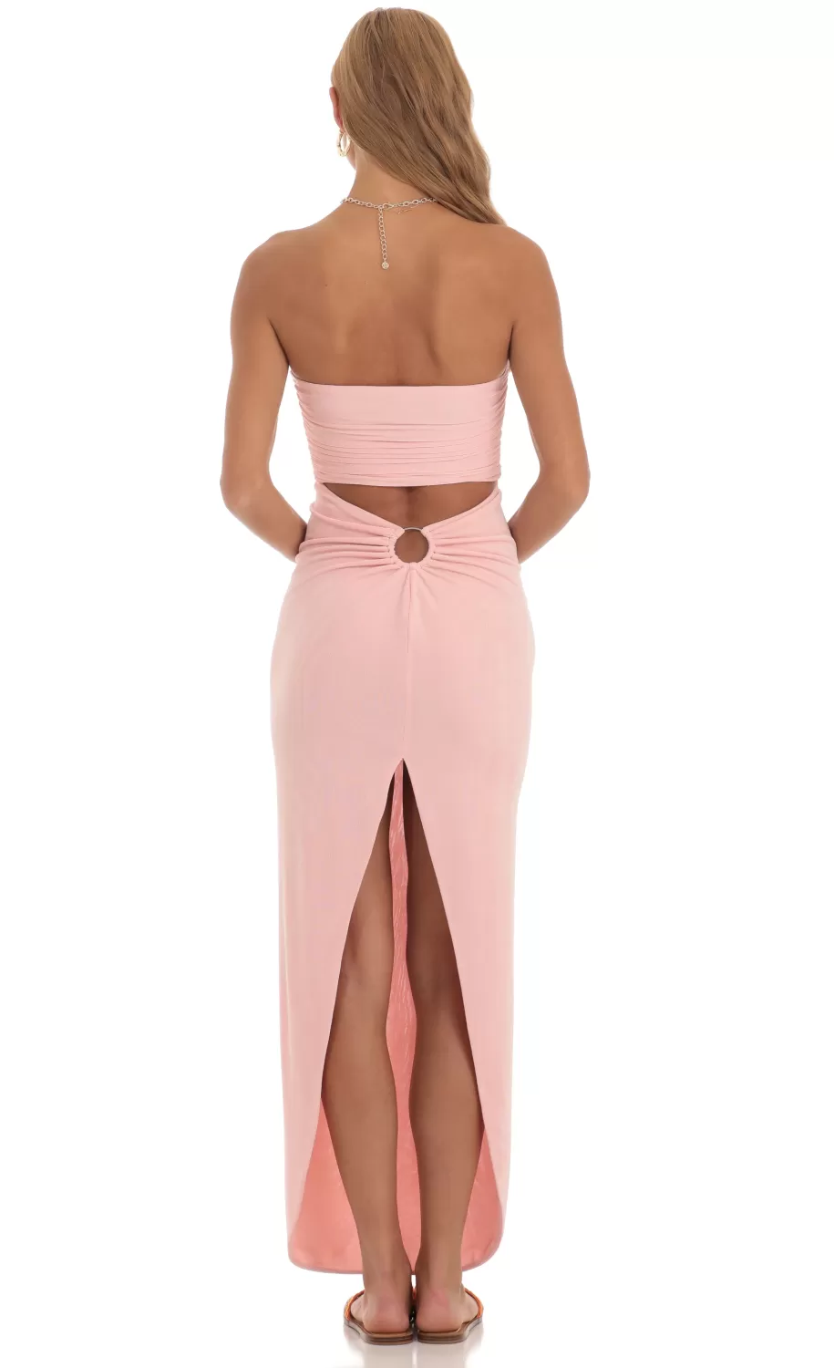 Slinky Strapless Dress In Pink^LUCY IN THE SKY Shop