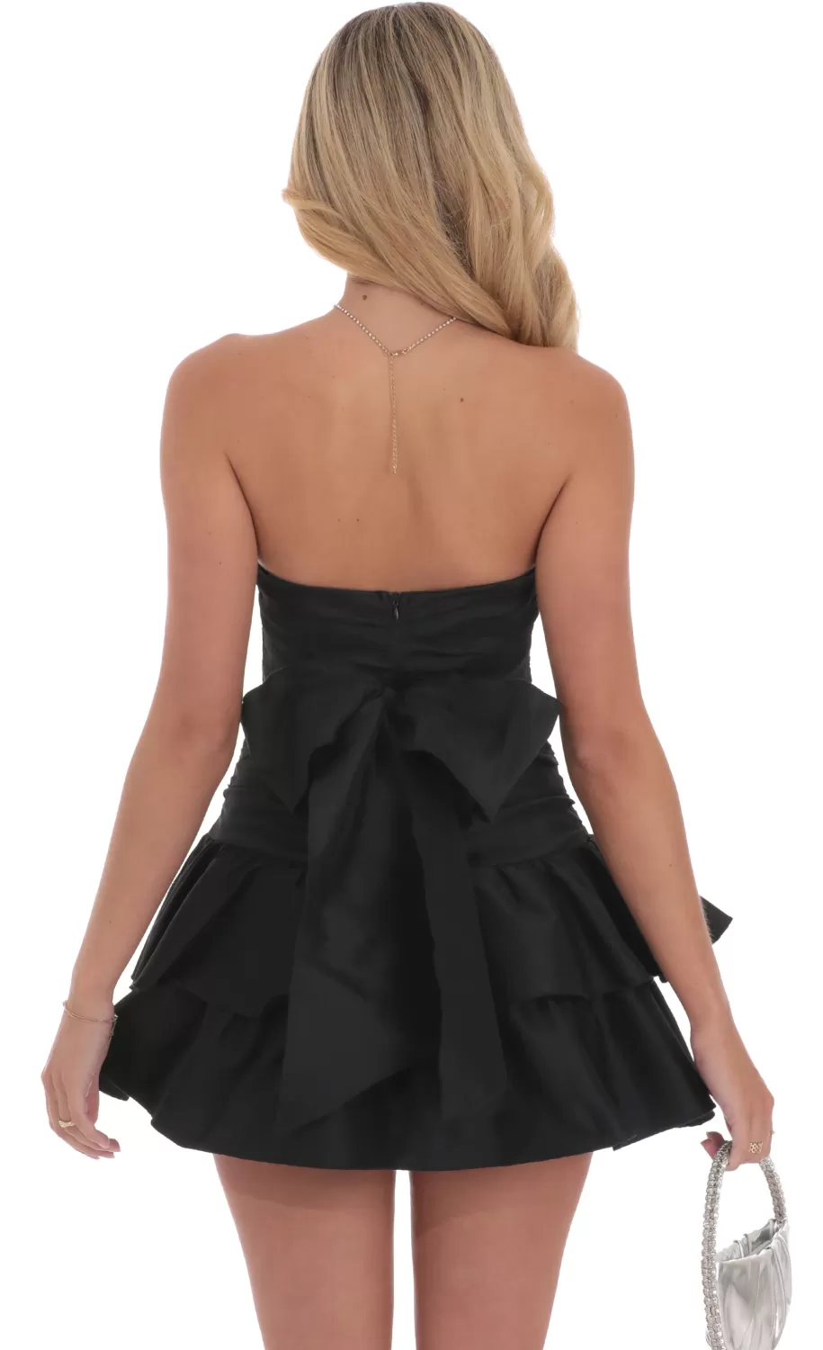 Strapless Cutout Ruffle Dress In Black^LUCY IN THE SKY Outlet