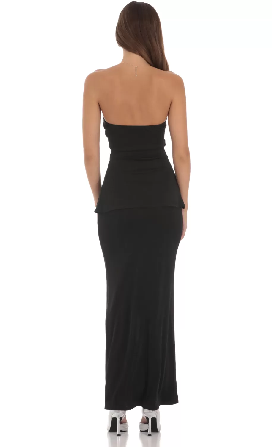 Strapless Cutout Two Piece Set In Black^LUCY IN THE SKY Clearance