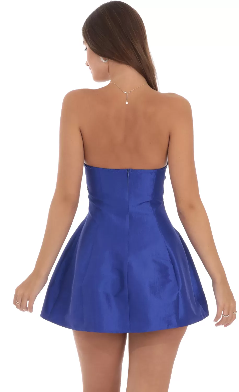 Strapless Flare Dress In Blue^LUCY IN THE SKY Cheap