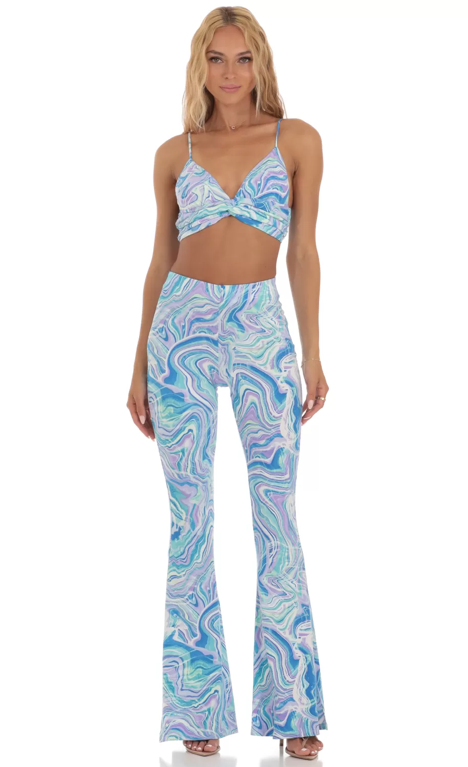 Swirl Two Piece Set In Blue^LUCY IN THE SKY Hot