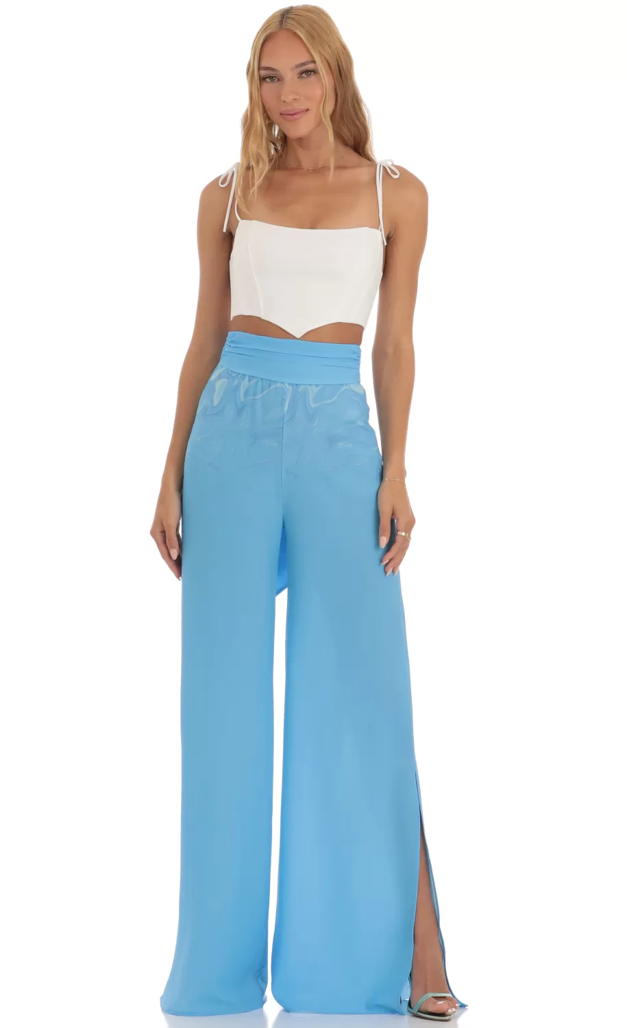 Swirl Wide Leg Pants In Blue^LUCY IN THE SKY Best