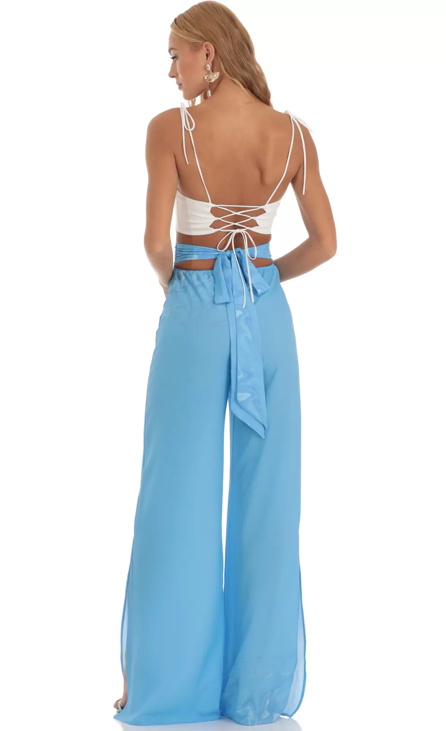 Swirl Wide Leg Pants In Blue^LUCY IN THE SKY Best