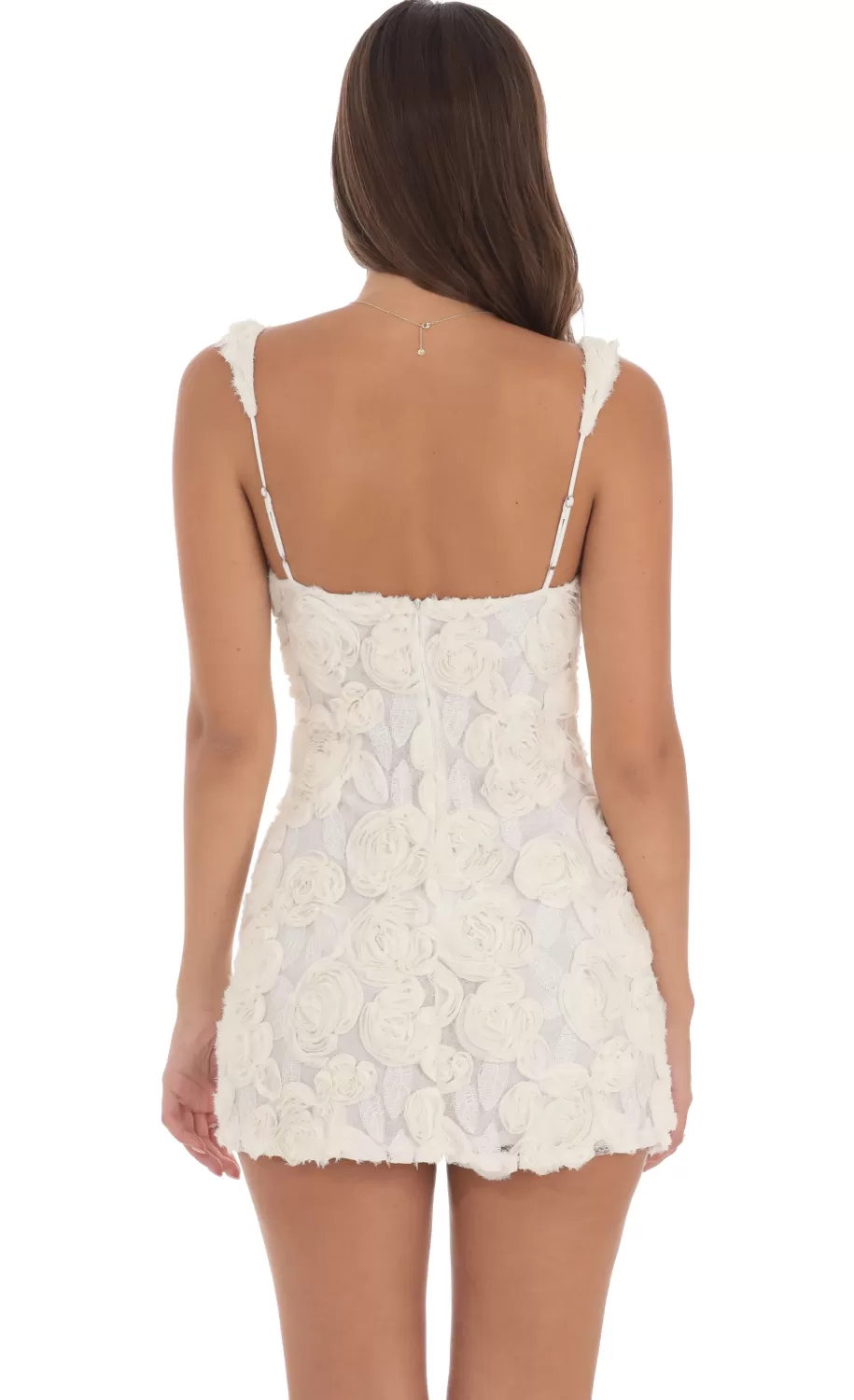 Textured Floral Bodycon Dress In White^LUCY IN THE SKY Store