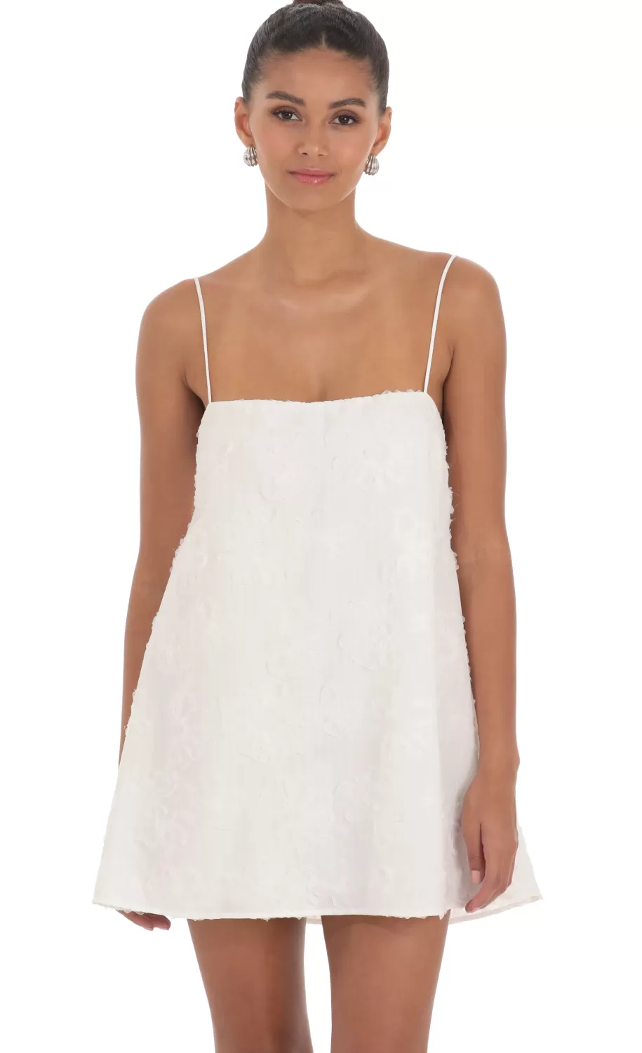 Textured Shift Dress In White^LUCY IN THE SKY Best