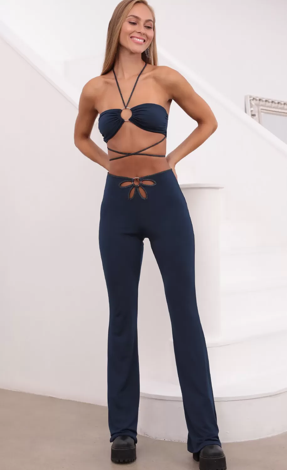 Two Piece Pant Set In Navy^LUCY IN THE SKY Hot