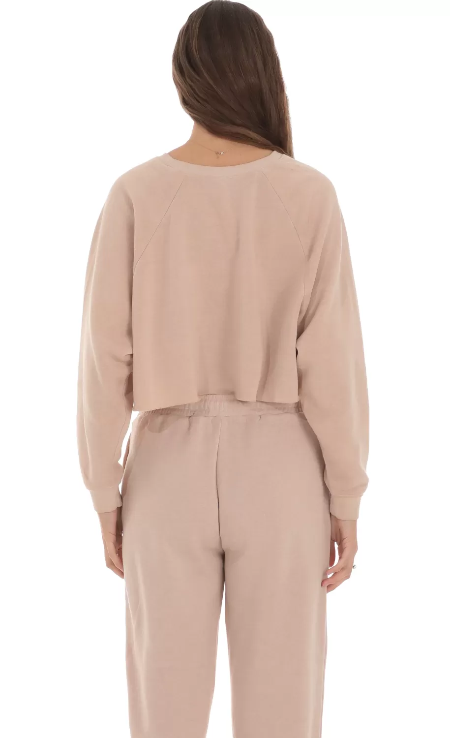 Washed Cropped Jumper In Light Brown^LUCY IN THE SKY Shop