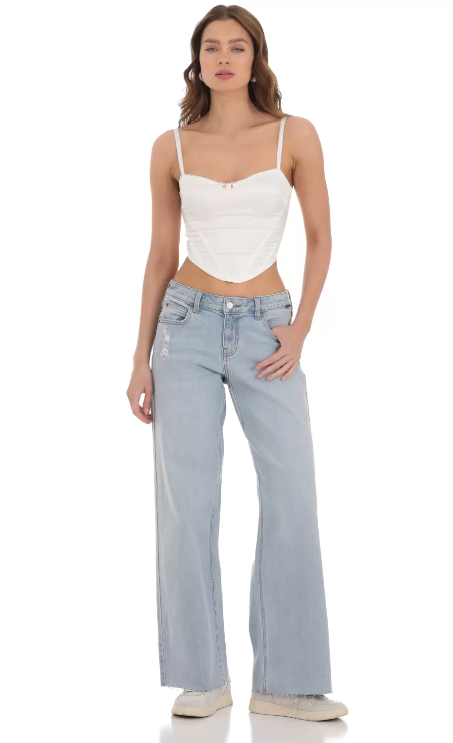 Wide Leg Jeans In Light Denim^LUCY IN THE SKY Outlet