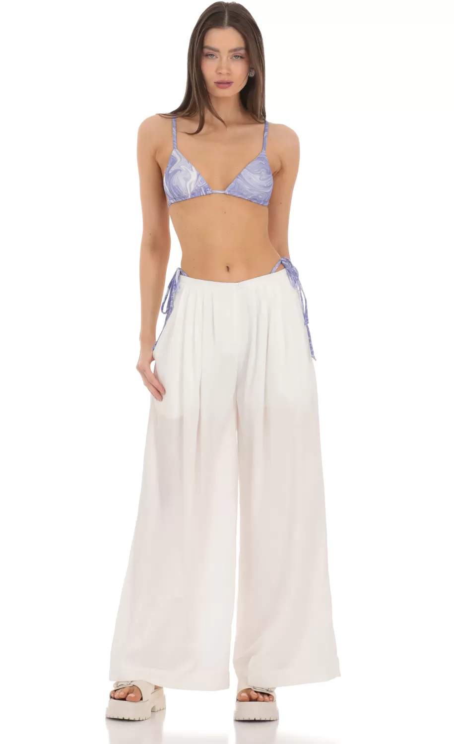 Wide Leg Pants In White^LUCY IN THE SKY Fashion