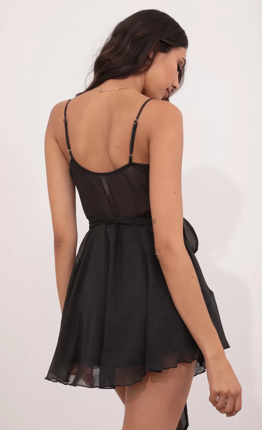 Wrap Dress In Black Shimmer^LUCY IN THE SKY Discount