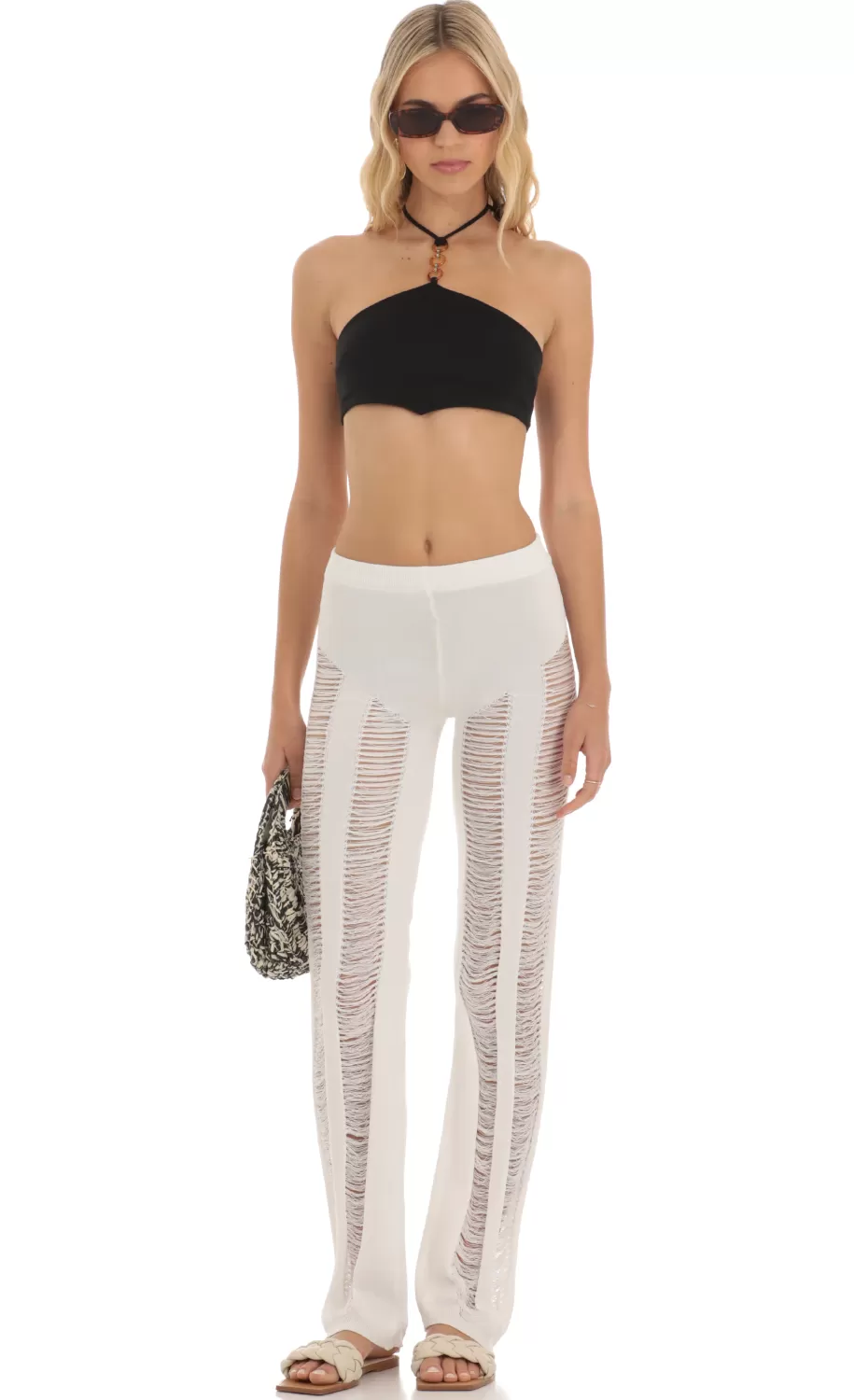 Yoly Crochet Pants In White^LUCY IN THE SKY Outlet